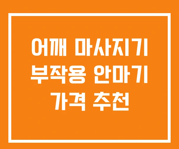 어깨 마사지기 부작용 안마기 가격 추천