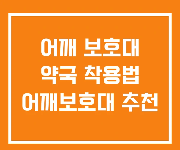 어깨 보호대 약국 착용법 어깨보호대 추천 어깨 보호대 약국 착용법 어깨보호대 추천