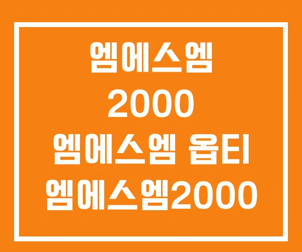 엠에스엠 2000 엠에스엠 옵티 엠에스엠2000
