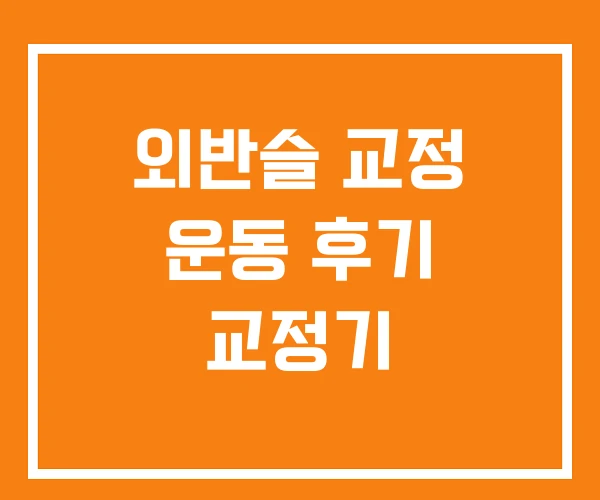 외반슬 교정 운동 후기 교정기