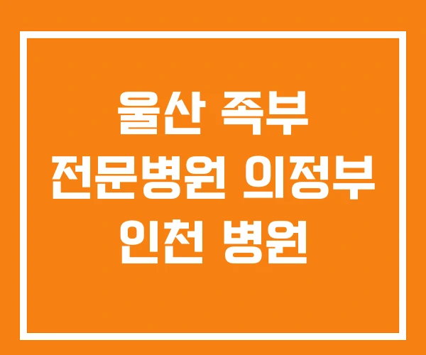 울산 족부 전문병원 의정부 인천 병원 울산 족부 전문병원 의정부 인천 병원