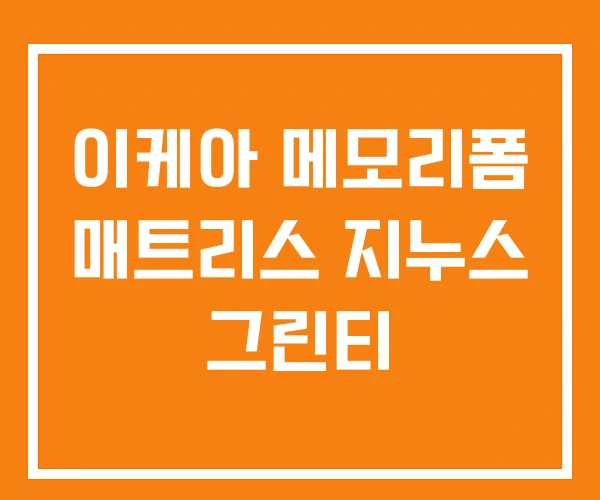 이케아 메모리폼 매트리스 지누스 그린티
