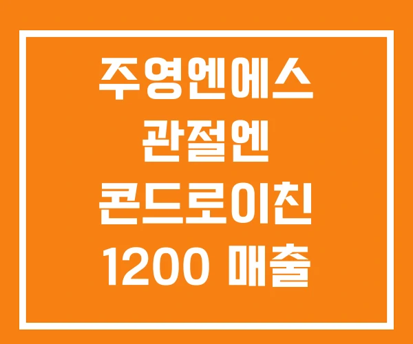 주영엔에스 관절엔 콘드로이친 1200 매출 주영엔에스 관절엔 콘드로이친 1200 매출
