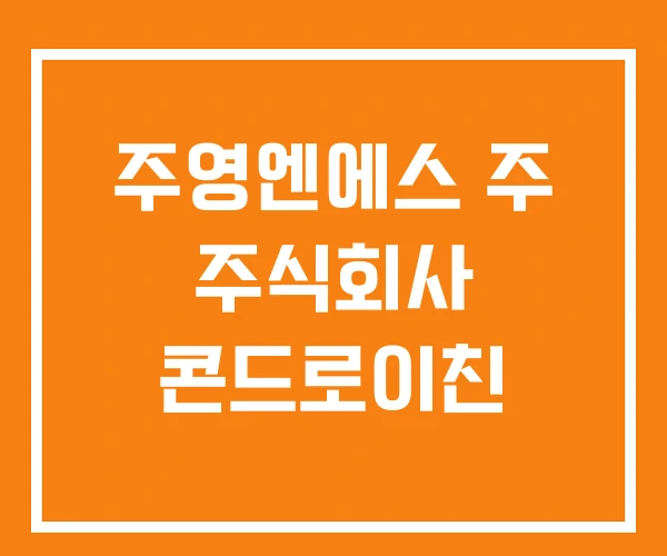 주영엔에스 주 주식회사 콘드로이친
