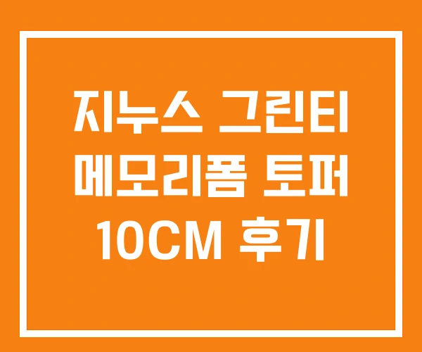 지누스 그린티 메모리폼 토퍼 10CM 후기
