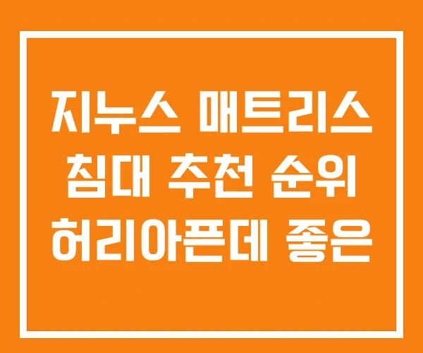 지누스 매트리스 침대 추천 순위 허리아픈데 좋은