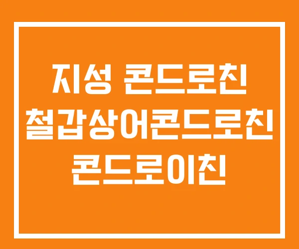 지성 콘드로친 철갑상어콘드로친 콘드로이친 지성 콘드로친 철갑상어콘드로친 콘드로이친