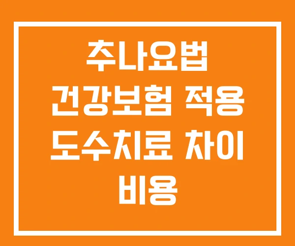 추나요법 건강보험 적용 도수치료 차이 비용 추나요법 건강보험 적용 도수치료 차이 비용