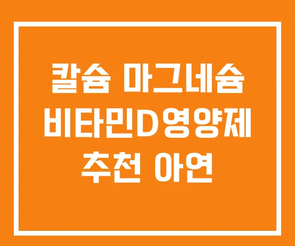 칼슘 마그네슘 비타민D영양제 추천 아연