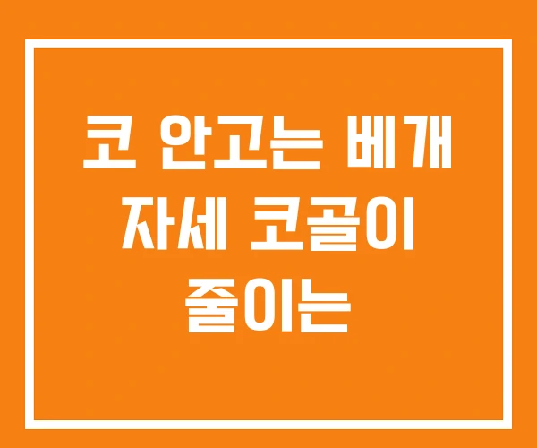 코 안고는 베개 자세 코골이 줄이는