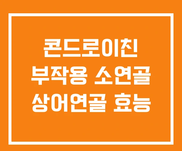 콘드로이친 부작용 소연골 상어연골 효능 콘드로이친 부작용 소연골 상어연골 효능