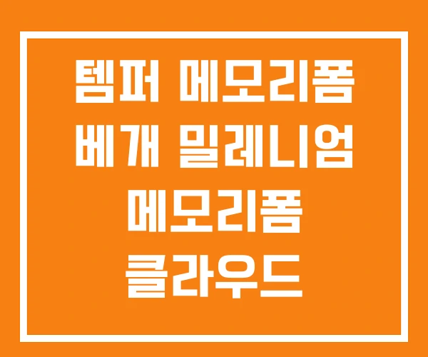템퍼 메모리폼 베개 밀레니엄 메모리폼 클라우드
