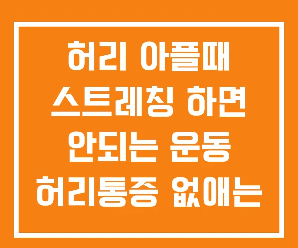 허리 아플때 스트레칭 하면 안되는 운동 허리통증 없애는 방법 허리 아플때 스트레칭 하면 안되는 운동 허리통증 없애는 방법