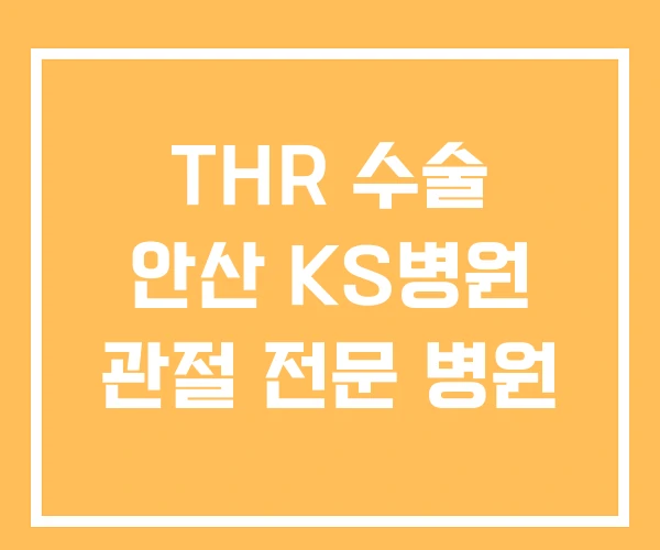 THR 수술 안산 KS병원 관절 전문 병원 THR 수술 안산 KS병원 관절 전문 병원