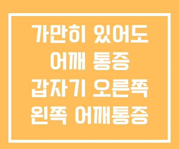가만히 있어도 어깨 통증 갑자기 오른쪽 왼쪽 어깨통증 가만히 있어도 어깨 통증 갑자기 오른쪽 왼쪽 어깨통증