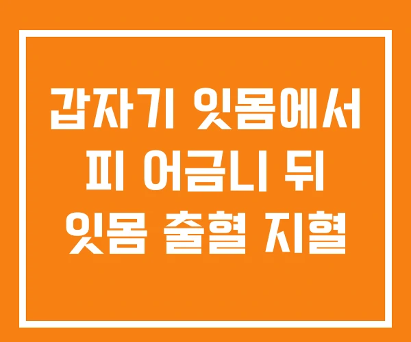 갑자기 잇몸에서 피 어금니 뒤 잇몸 출혈 지혈