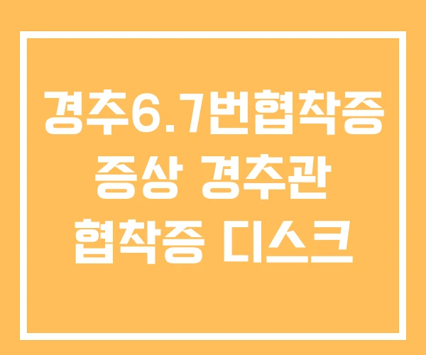경추6.7번협착증 증상 경추관 협착증 디스크 경추6.7번협착증 증상 경추관 협착증 디스크