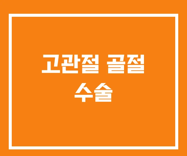 고관절 골절 수술 고관절 골절 수술