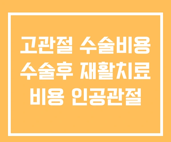 고관절 수술비용 수술후 재활치료 비용 인공관절 고관절 수술비용 수술후 재활치료 비용 인공관절