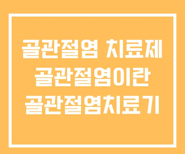 골관절염 치료제 골관절염이란 골관절염치료기