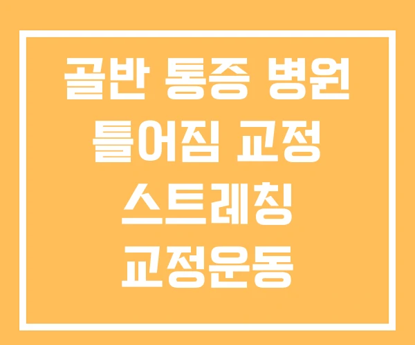 골반 통증 병원 틀어짐 교정 스트레칭 교정운동