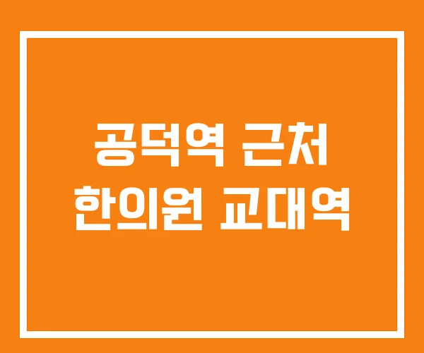 공덕역 근처 한의원 교대역 공덕역 근처 한의원 교대역