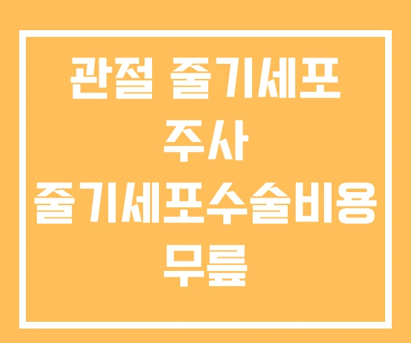 관절 줄기세포 주사 줄기세포수술비용 무릎 관절 줄기세포 주사 줄기세포수술비용 무릎