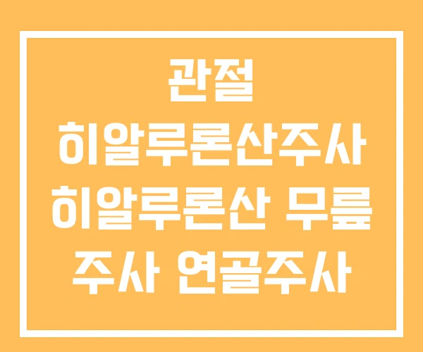 관절 히알루론산주사 히알루론산 무릎 주사 연골주사 관절 히알루론산주사 히알루론산 무릎 주사 연골주사