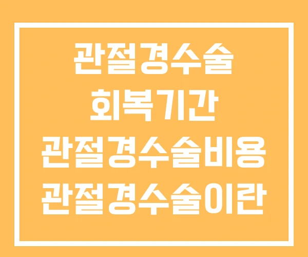 관절경수술 회복기간 관절경수술비용 관절경수술이란 관절경수술 회복기간 관절경수술비용 관절경수술이란