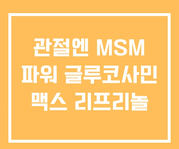 관절엔 MSM 파워 글루코사민 맥스 리프리놀 관절엔 MSM 파워 글루코사민 맥스 리프리놀