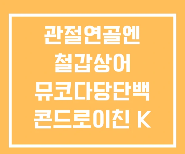 관절연골엔 철갑상어 뮤코다당단백 콘드로이친 K 타마플렉스