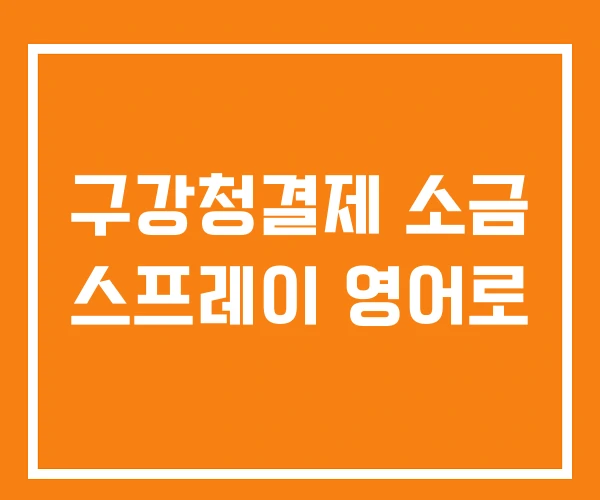 구강청결제 소금 스프레이 영어로 구강청결제 소금 스프레이 영어로