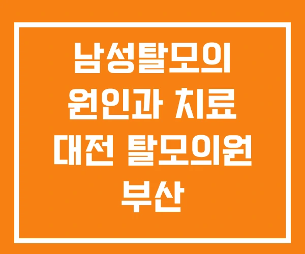 남성탈모의 원인과 치료 대전 탈모의원 부산