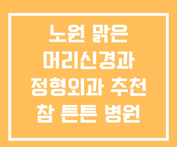 노원 맑은 머리신경과 정형외과 추천 참 튼튼 병원 노원 맑은 머리신경과 정형외과 추천 참 튼튼 병원