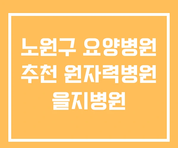 노원구 요양병원 추천 원자력병원 을지병원 노원구 요양병원 추천 원자력병원 을지병원