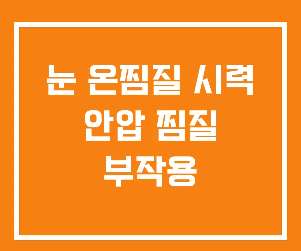 눈 온찜질 시력 안압 찜질 부작용