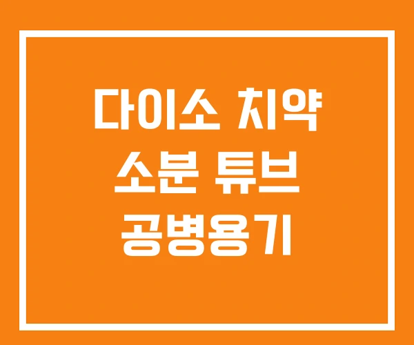 다이소 치약 소분 튜브 공병용기