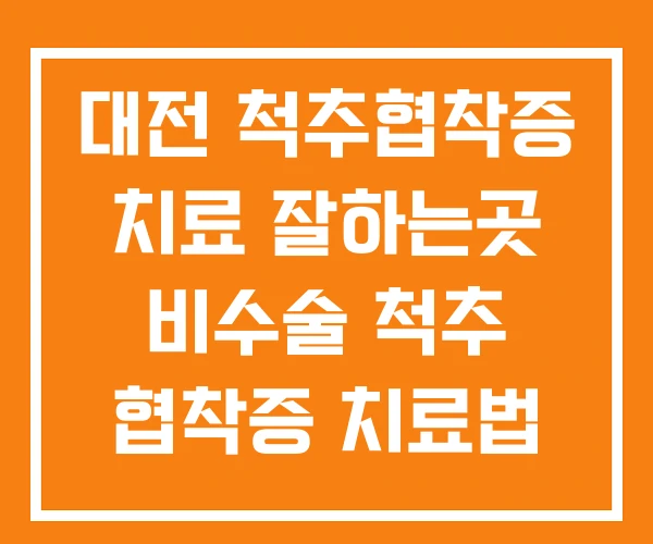 대전 척추협착증 치료 잘하는곳 비수술 척추 협착증 치료법 대전 척추협착증 치료 잘하는곳 비수술 척추 협착증 치료법