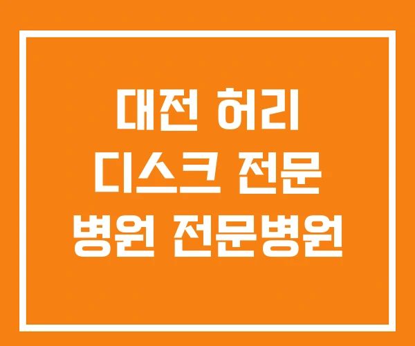 대전 허리 디스크 전문 병원 전문병원 대전 허리 디스크 전문 병원 전문병원