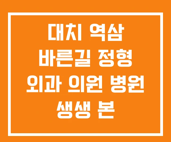 대치 역삼 바른길 정형 외과 의원 병원 생생 본