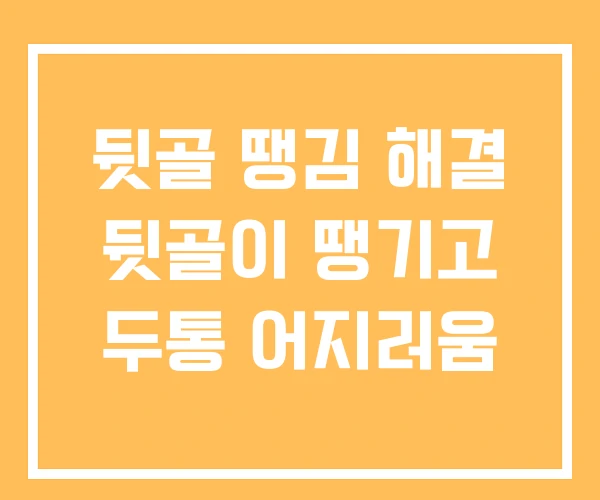 뒷골 땡김 해결 뒷골이 땡기고 두통 어지러움 뒷골 땡김 해결 뒷골이 땡기고 두통 어지러움