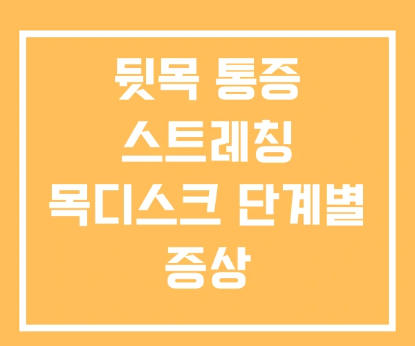 뒷목 통증 스트레칭 목디스크 단계별 증상 뒷목 통증 스트레칭 목디스크 단계별 증상
