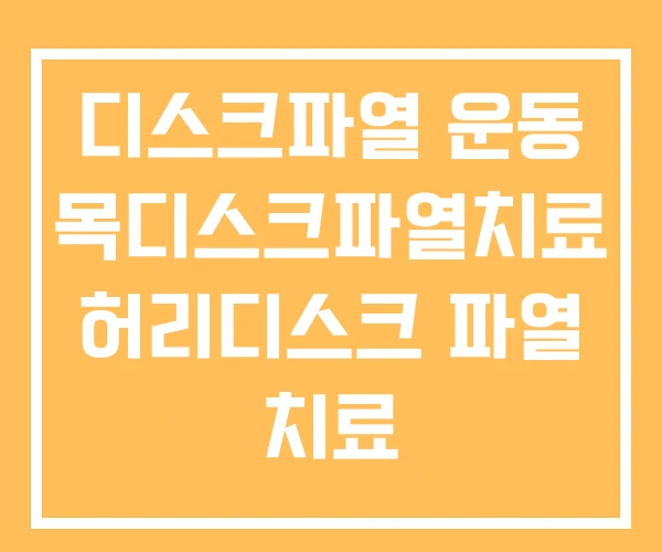 디스크파열 운동 목디스크파열치료 허리디스크 파열 치료