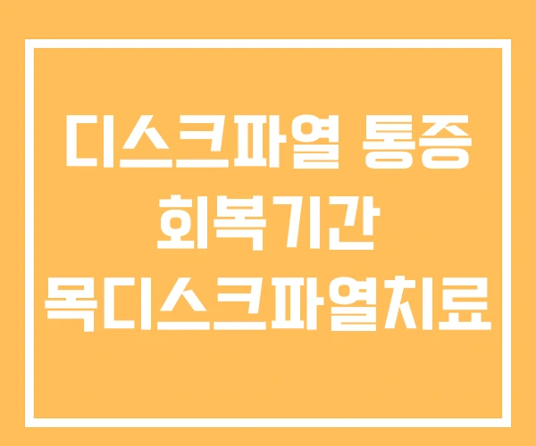 디스크파열 통증 회복기간 목디스크파열치료 디스크파열 통증 회복기간 목디스크파열치료