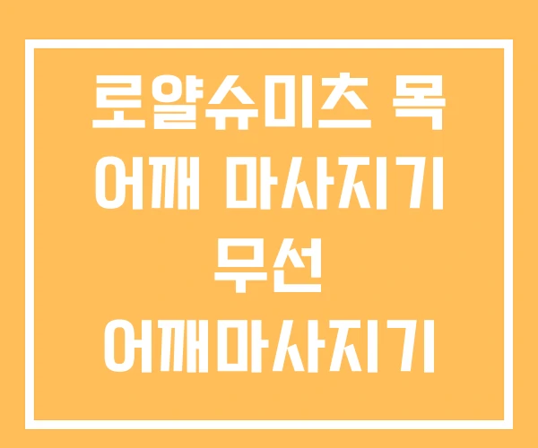 로얄슈미츠 목 어깨 마사지기 무선 어깨마사지기
