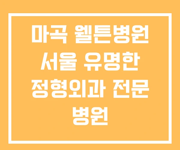 마곡 웰튼병원 서울 유명한 정형외과 전문 병원 마곡 웰튼병원 서울 유명한 정형외과 전문 병원
