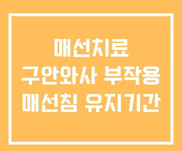 매선치료 구안와사 부작용 매선침 유지기간