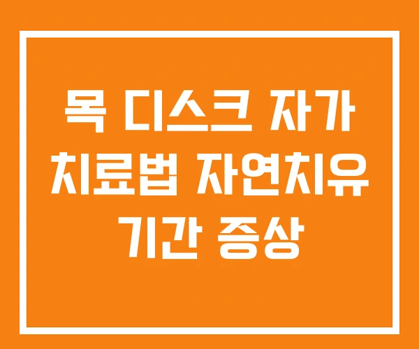 목 디스크 자가 치료법 자연치유 기간 증상 목 디스크 자가 치료법 자연치유 기간 증상