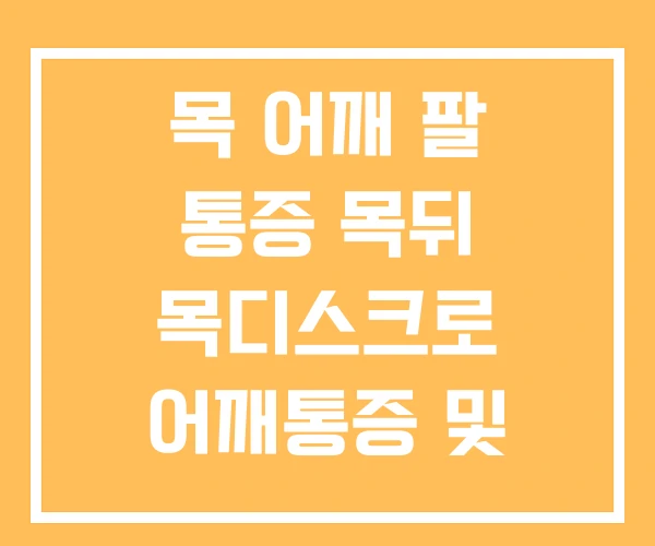 목 어깨 팔 통증 목뒤 목디스크로 어깨통증 및 등결림