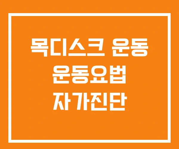 목디스크 운동 운동요법 자가진단